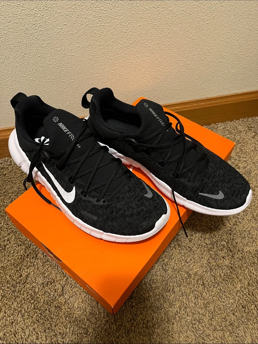 Nike Black and White Knit Training Sneakers